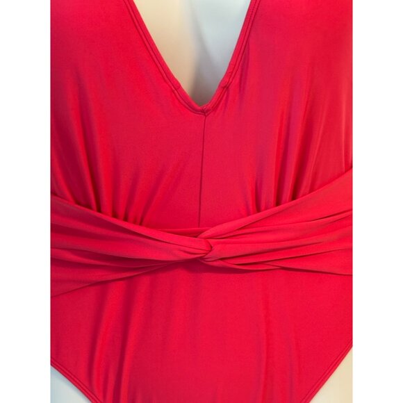 Cupshe Pink One Piece Swimsuit Knot Front Criss Cross Back Size Large Sexy Beach - Picture 4 of 8